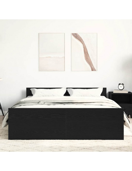 Giroletto senza Materasso Rovere Nero 135x190 cm Truciolato