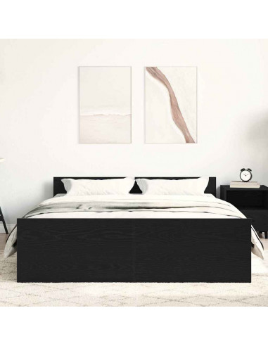 Giroletto senza Materasso Rovere Nero 120x200 cm Truciolato