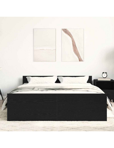Giroletto senza Materasso Rovere Nero 120x200 cm Truciolato