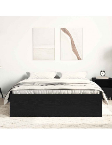 Giroletto senza Materasso Rovere Nero 120x190 cm Truciolato