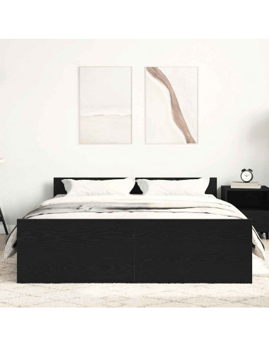 Giroletto senza Materasso Rovere Nero 120x190 cm Truciolato