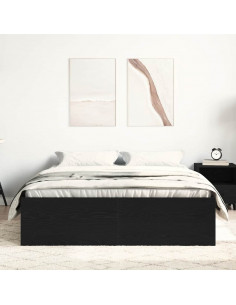 Giroletto senza Materasso Rovere Nero 120x200 cm Truciolato 2