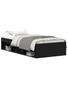 Giroletto senza Materasso Rovere Nero 90x190cm in Truciolato