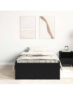 Giroletto senza Materasso Rovere Nero 90x190cm in Truciolato 2