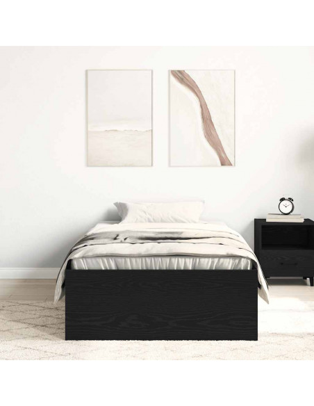 Giroletto senza Materasso Rovere Nero 90x190cm in Truciolato