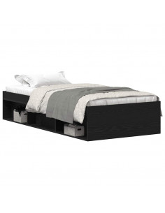 Giroletto senza Materasso Rovere Nero 75x190 cm in Truciolato