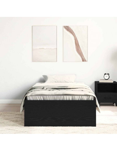 Giroletto senza Materasso Rovere Nero 75x190 cm in Truciolato