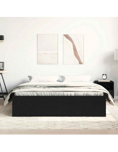 Giroletto senza Materasso Rovere Nero 150x200 cm Truciolato 2