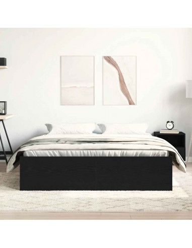 Giroletto senza Materasso Rovere Nero 150x200 cm Truciolato