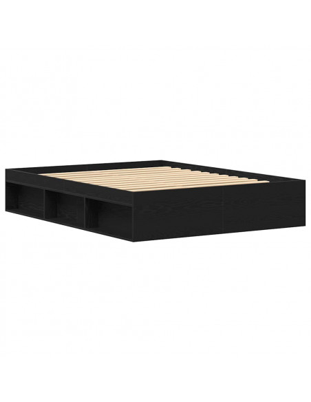 Giroletto senza Materasso Rovere Nero 150x200 cm Truciolato