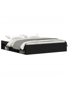 Giroletto senza Materasso Rovere Nero 150x200 cm Truciolato