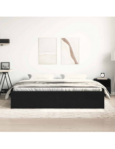 Giroletto senza Materasso Rovere Nero 150x200 cm Truciolato 2