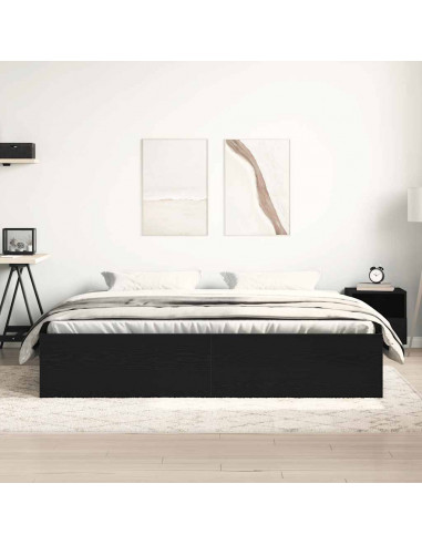 Giroletto senza Materasso Rovere Nero 150x200 cm Truciolato