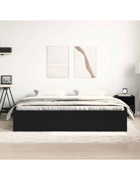 Giroletto senza Materasso Rovere Nero 150x200 cm Truciolato