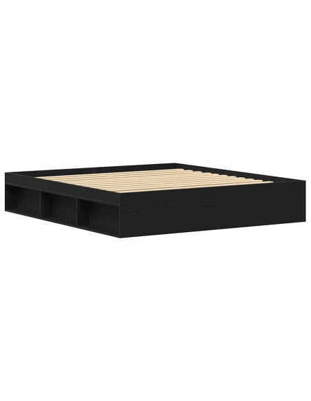 Giroletto senza Materasso Rovere Nero 150x200 cm Truciolato