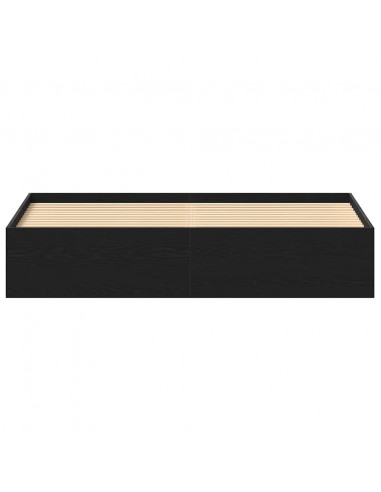 Giroletto senza Materasso Rovere Nero 150x200 cm Truciolato