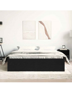 Giroletto senza Materasso Rovere Nero 160x200 cm Truciolato 2