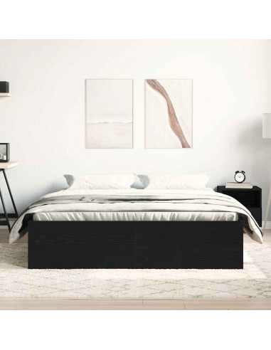 Giroletto senza Materasso Rovere Nero 160x200 cm Truciolato