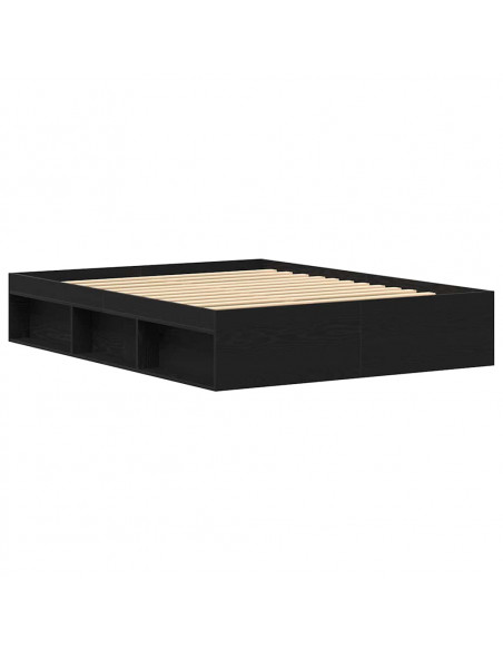 Giroletto senza Materasso Rovere Nero 160x200 cm Truciolato