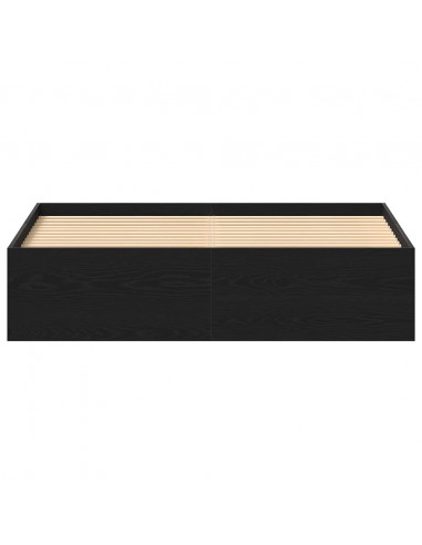 Giroletto senza Materasso Rovere Nero 160x200 cm Truciolato