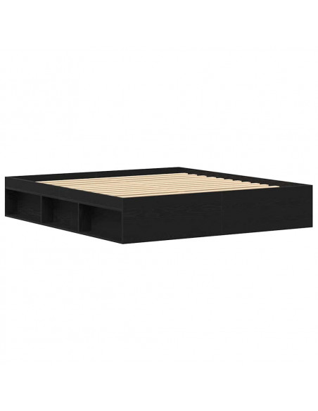 Giroletto senza Materasso Rovere Nero 200x200 cm Truciolato