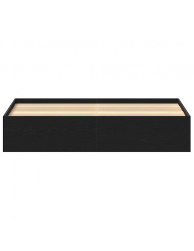 Giroletto senza Materasso Rovere Nero 200x200 cm Truciolato