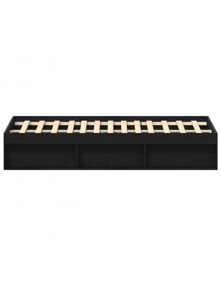 Giroletto senza Materasso Rovere Nero 200x200 cm Truciolato