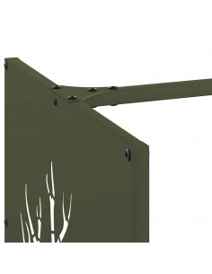 Rastrelliera per Legna da Ardere Verde Oliva 40x40x40 cm