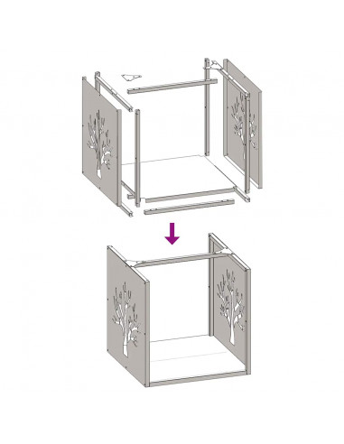 Rastrelliera per Legna da Ardere Verde Oliva 40x40x40 cm