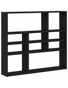 Scaffale a Parete Rovere Nero 90x16x78 cm Legno Multistrato
