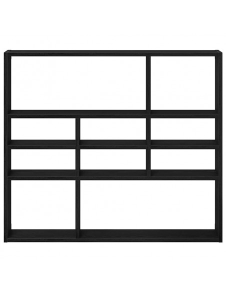 Scaffale a Parete Rovere Nero 90x16x78 cm Legno Multistrato