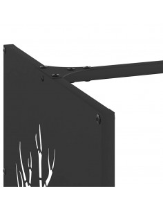 Rastrelliera per Legna da Ardere Nera 40x40x40 cm