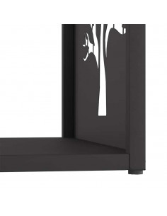 Rastrelliera per Legna da Ardere Nera 40x40x40 cm 2