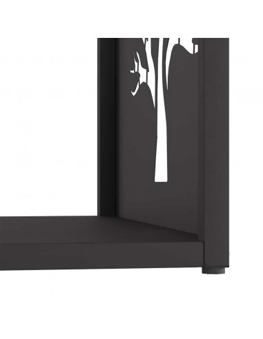 Rastrelliera per Legna da Ardere Nera 40x40x40 cm