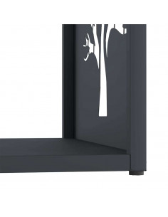 Rastrelliera per Legna da Ardere Antracite 40x40x40 cm 2