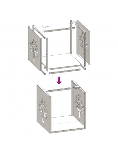 Rastrelliera per Legna da Ardere 40x40x40 cm in Acciaio Inox