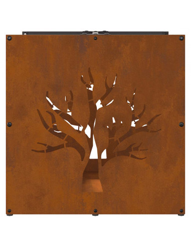 Rastrelliera per Legna da Ardere 40x40x40 cm in Acciaio Corten