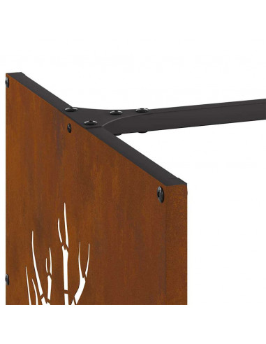 Rastrelliera per Legna da Ardere 40x40x40 cm in Acciaio Corten