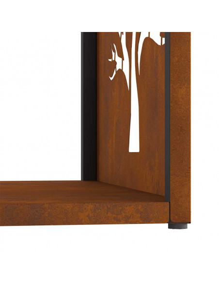 Rastrelliera per Legna da Ardere 40x40x40 cm in Acciaio Corten