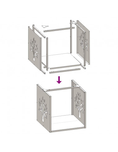 Rastrelliera per Legna da Ardere Bianca 40x40x40 cm