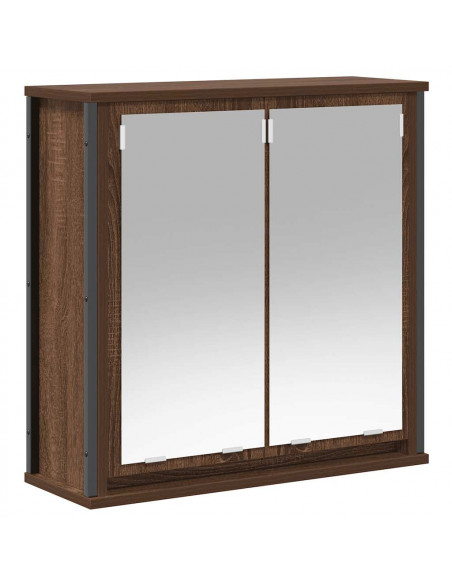 Set Mobili da Bagno 2 pz Rovere Marrone in Legno Multistrato