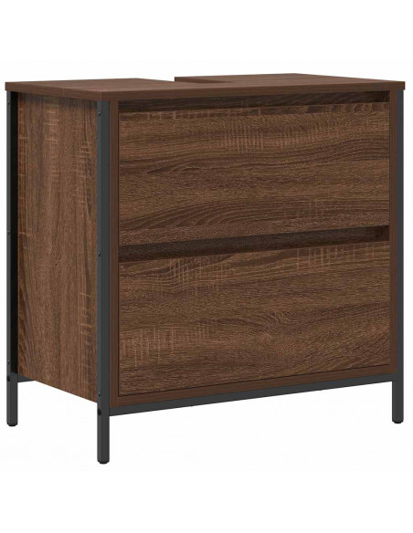 Set Mobili da Bagno 2 pz Rovere Marrone in Legno Multistrato