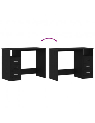 Scrivania Cassetti Rovere Nero 102x50x76 cm Legno Multistrato