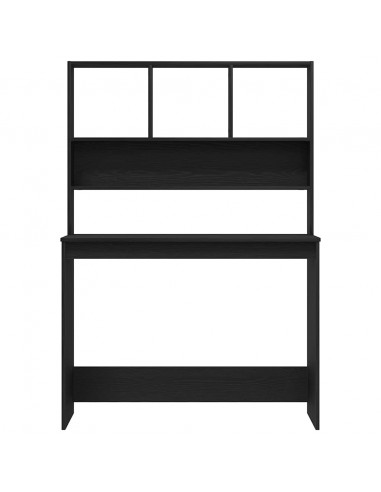 Scrivania con Mensole Rovere Nero 102x45x148 cm in Truciolato