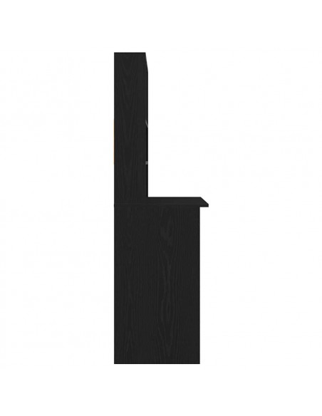 Scrivania con Mensole Rovere Nero 102x45x148 cm in Truciolato