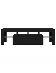 Mobile Porta TV con LED Rovere Nero 140x36,5x40 cm Truciolato