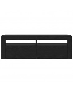 Mobile Porta TV con LED Rovere Nero 120x35x40 cm Multistrato