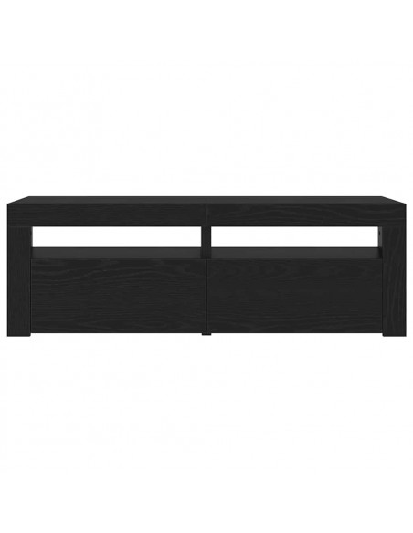 Mobile Porta TV con LED Rovere Nero 120x35x40 cm Multistrato
