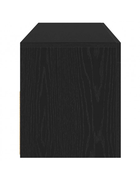 Mobile Porta TV con LED Rovere Nero 120x35x40 cm Multistrato