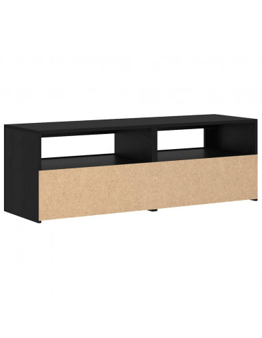 Mobile Porta TV con LED Rovere Nero 120x35x40 cm Multistrato